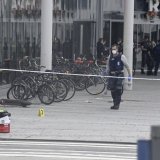 Quatre personnes ont été poignardées jeudi près d'un centre commercial dans la ville de Tampere. KEYSTONE/AP/Saara Peltola
